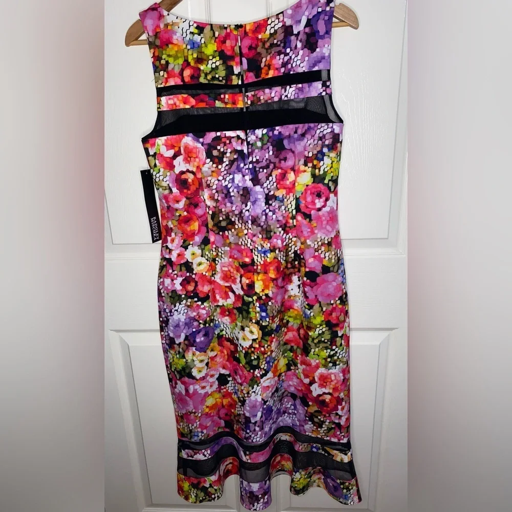 Badgley Mischka Digital Floral Pencil Dress | Size 12 | NWT | Colorful, Rainbow - Picture 9 of 11
